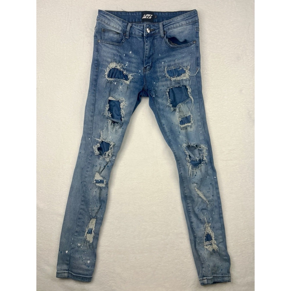 Lost Hills Rip Repair Light Wash Denim Jeans‎ Sz 32x30
